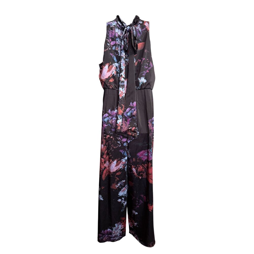 Ted Baker Floral Satin Halter Romper Jumpsuit Size 5 (US 12) NWT - Picture 3 of 8